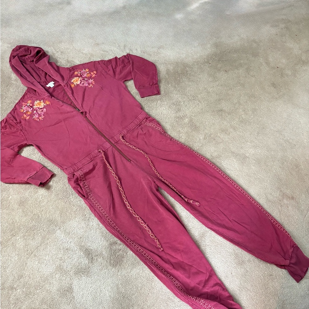 Sundance Deep Red Hooded romper